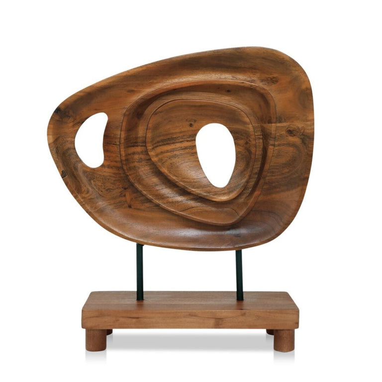 SADDLER SCULPTURE NATURAL ACACIA