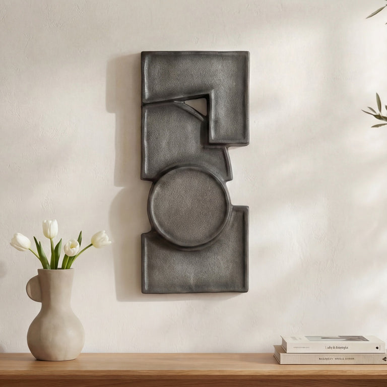 TEO WALL SCULPTURE CHARCOAL