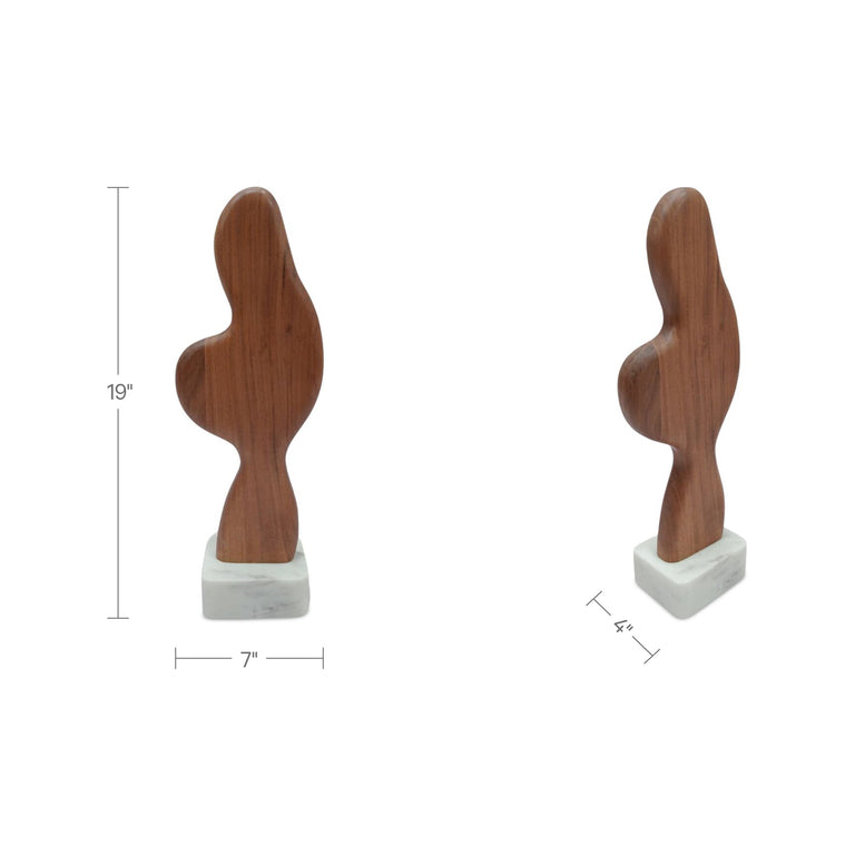 EON WOOD AND MARBLE SCULPTURE
