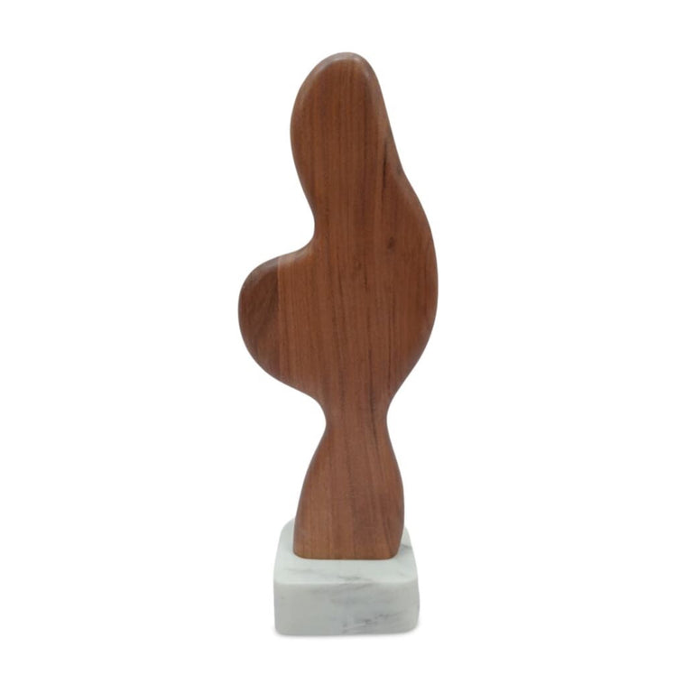 EON WOOD AND MARBLE SCULPTURE