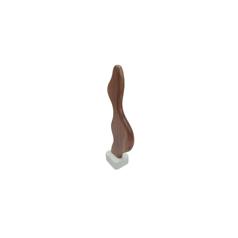 EON WOOD AND MARBLE SCULPTURE