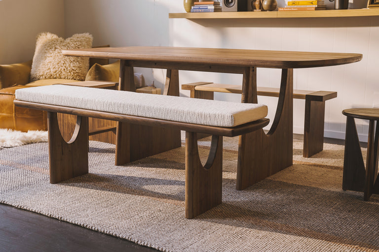 IVORY BOUCLE BENCH CUSHION