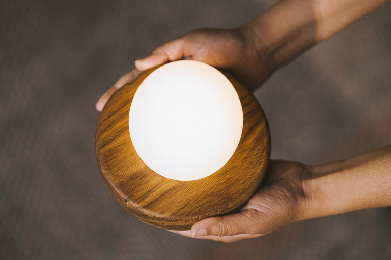 Touch Control Portable Hardwood Egg Lamp by the Iron Roots Designs | Local SF Artisan Craft | LIGHTING
