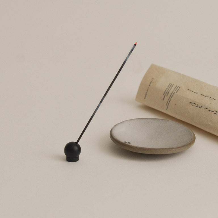 Black Sphere Brass Incense Holder