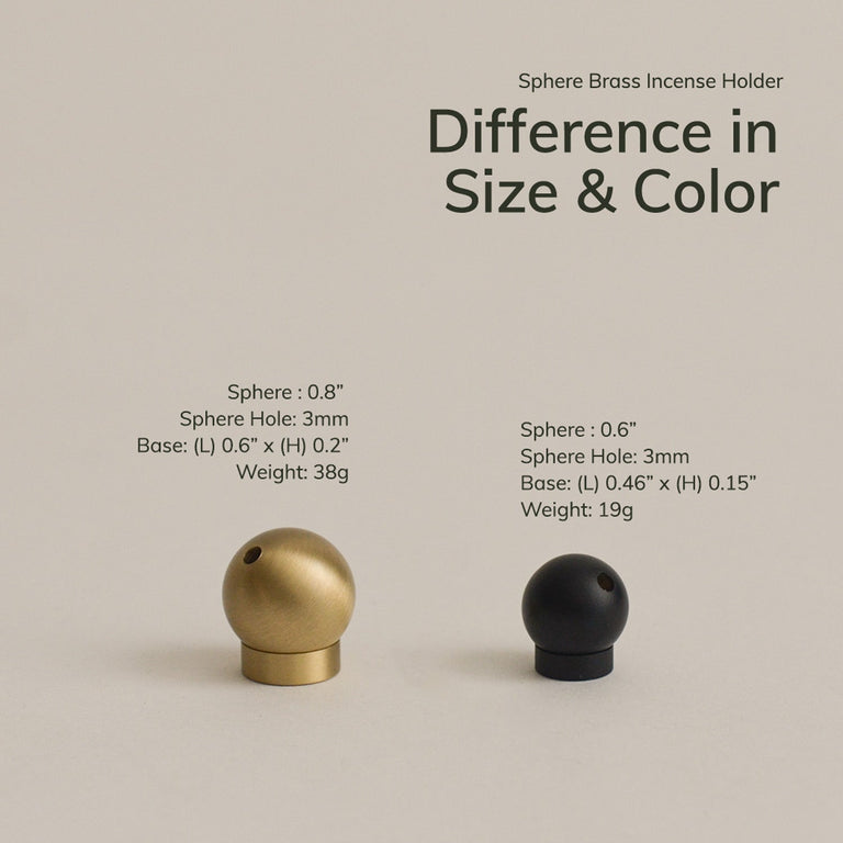 Black Sphere Brass Incense Holder