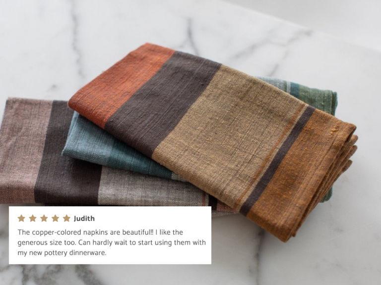 DALOL HANDWOVEN ETHIOPIAN COTTON NAPKINS | SET OF 2 | ENTERTAINING