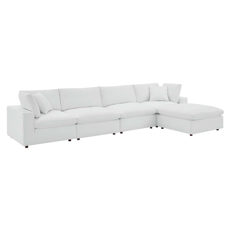 COMMIX OVERSTUFFED VEGAN LEATHER SOFA SECTIONAL | LIVING ROOM FURNITURE