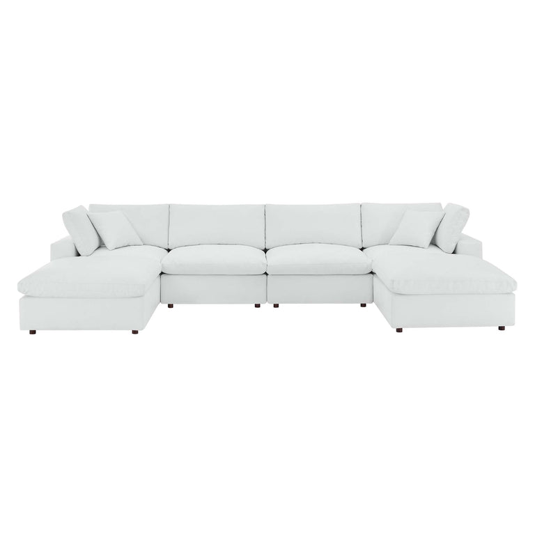 COMMIX OVERSTUFFED VEGAN LEATHER SOFA SECTIONAL | LIVING ROOM FURNITURE