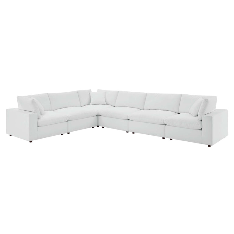 COMMIX OVERSTUFFED VEGAN LEATHER SOFA SECTIONAL | LIVING ROOM FURNITURE