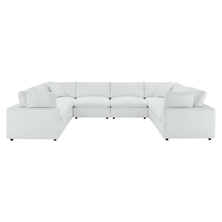 COMMIX OVERSTUFFED VEGAN LEATHER SOFA SECTIONAL | LIVING ROOM FURNITURE