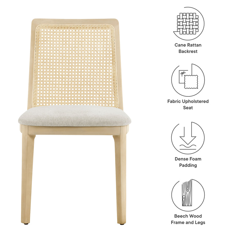 MONARCH | DINING CHAIRS | ANTIQUE WHITE NATURAL HEATHERED WEAVE IVORY