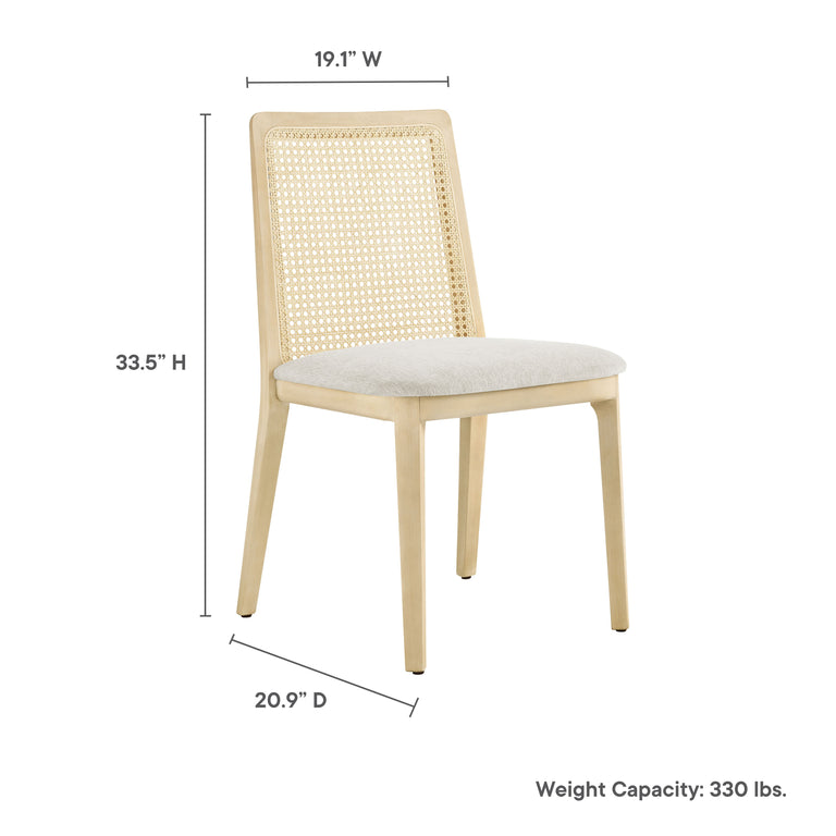 MONARCH | DINING CHAIRS | ANTIQUE WHITE NATURAL HEATHERED WEAVE IVORY