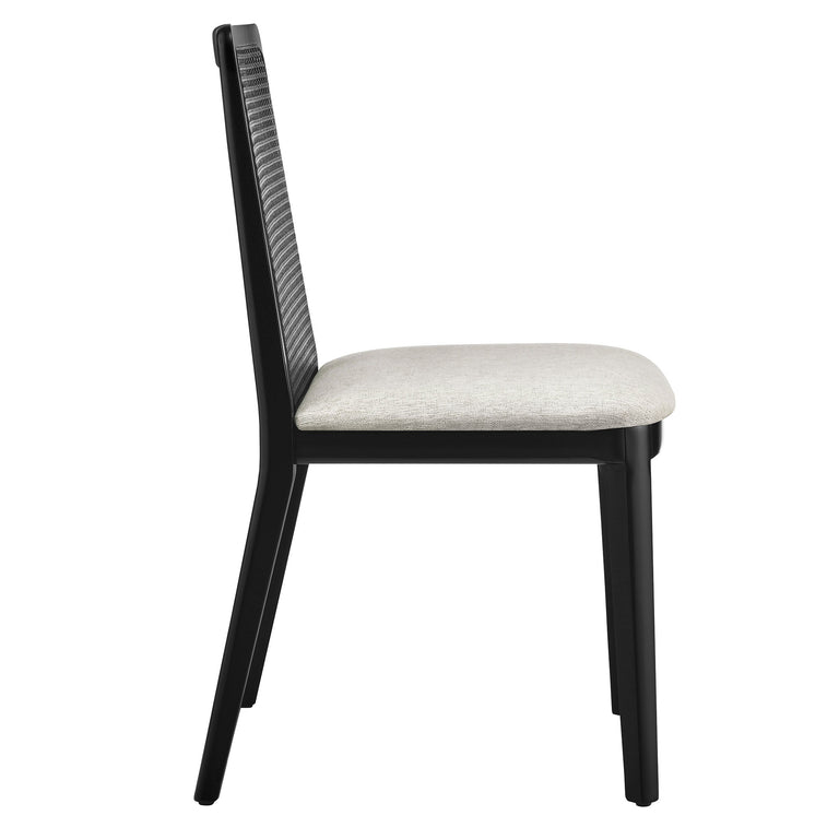 MONARCH | DINING CHAIRS | BLACK BLACK HEATHERED WEAVE IVORY