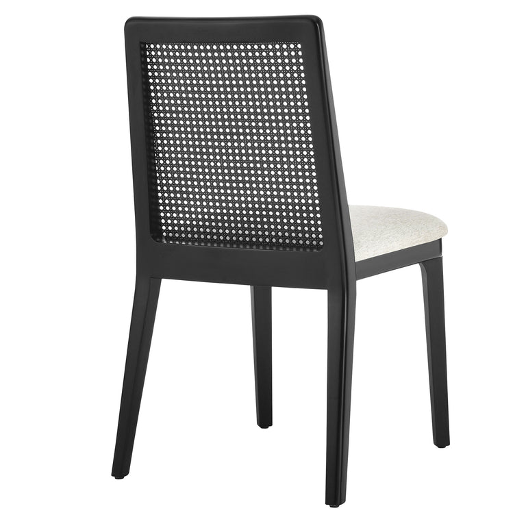 MONARCH | DINING CHAIRS | BLACK BLACK HEATHERED WEAVE IVORY