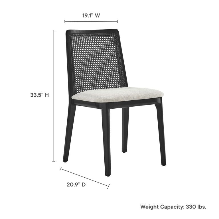 MONARCH | DINING CHAIRS | BLACK BLACK HEATHERED WEAVE IVORY