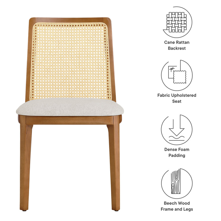 MONARCH | DINING CHAIRS | HONEY NATURAL HEATHERED WEAVE IVORY