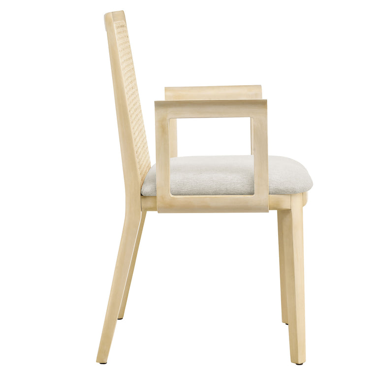 MONARCH | DINING CHAIRS | ANTIQUE WHITE NATURAL HEATHERED WEAVE IVORY