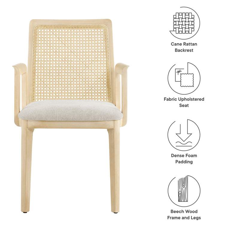 MONARCH | DINING CHAIRS | ANTIQUE WHITE NATURAL HEATHERED WEAVE IVORY