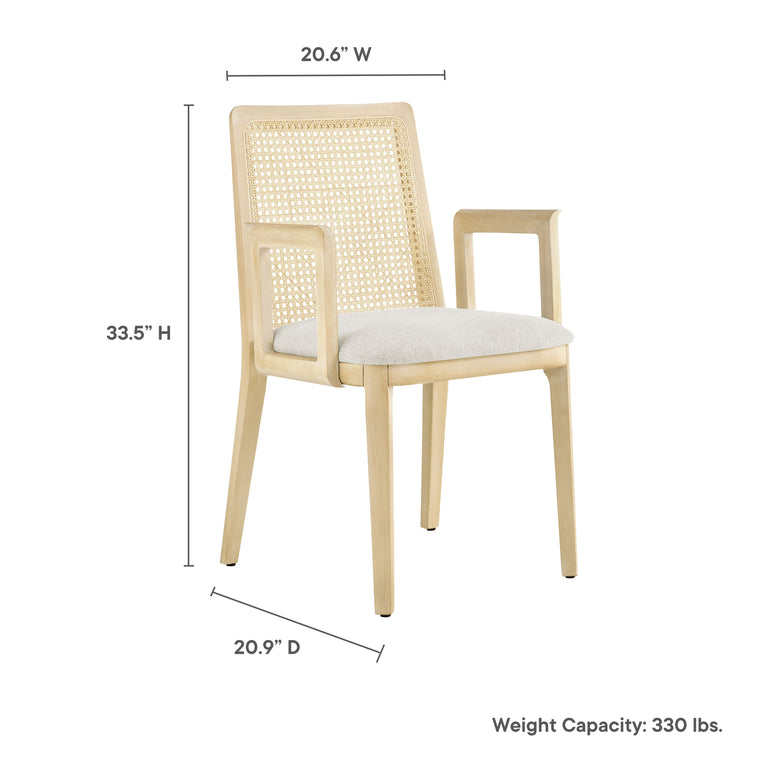 MONARCH | DINING CHAIRS | ANTIQUE WHITE NATURAL HEATHERED WEAVE IVORY