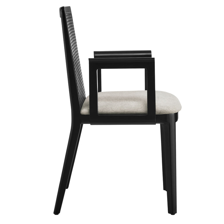 MONARCH | DINING CHAIRS | BLACK BLACK HEATHERED WEAVE IVORY