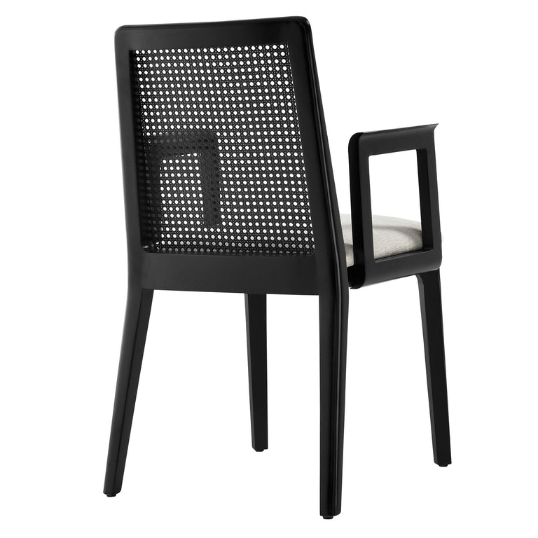 MONARCH | DINING CHAIRS | BLACK BLACK HEATHERED WEAVE IVORY