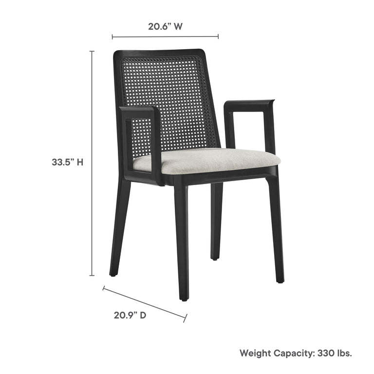 MONARCH | DINING CHAIRS | BLACK BLACK HEATHERED WEAVE IVORY