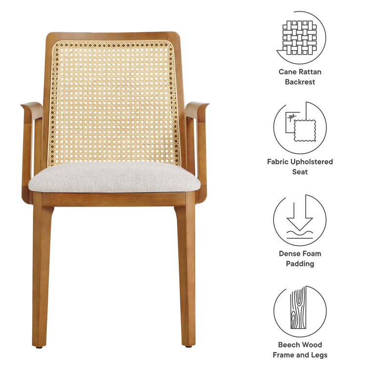 MONARCH | DINING CHAIRS | HONEY NATURAL HEATHERED WEAVE IVORY