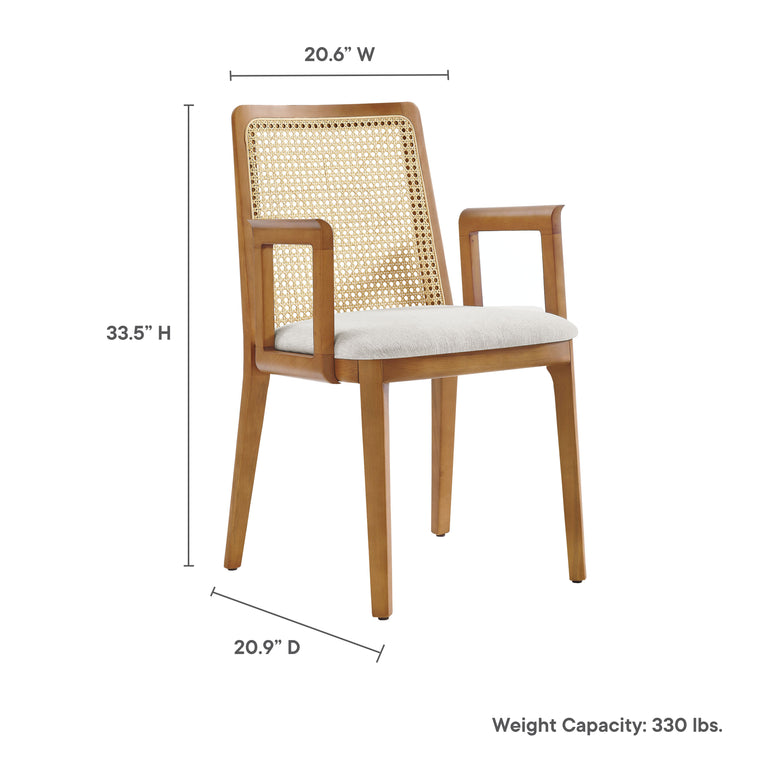 MONARCH | DINING CHAIRS | HONEY NATURAL HEATHERED WEAVE IVORY