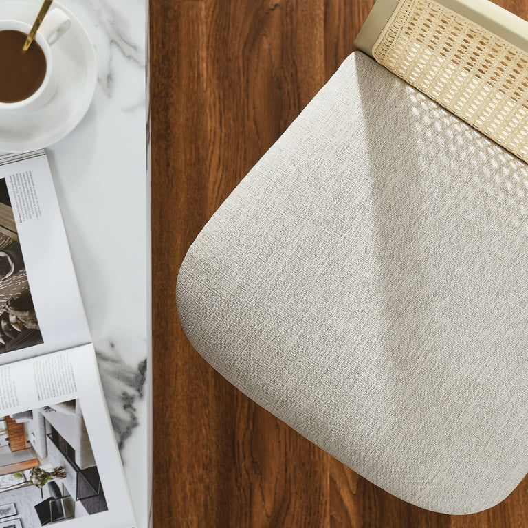 MONARCH | BAR AND COUNTER STOOLS | ANTIQUE WHITE NATURAL HEATHERED WEAVE IVORY