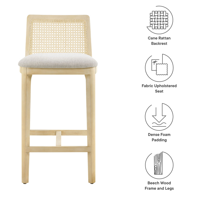 MONARCH | BAR AND COUNTER STOOLS | ANTIQUE WHITE NATURAL HEATHERED WEAVE IVORY