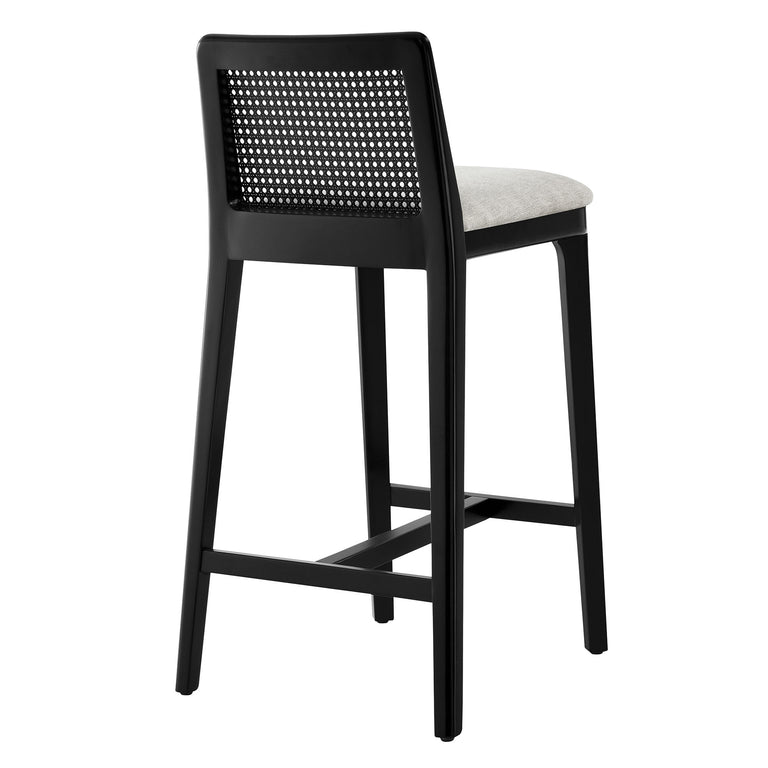 MONARCH | BAR AND COUNTER STOOLS | BLACK BLACK HEATHERED WEAVE IVORY