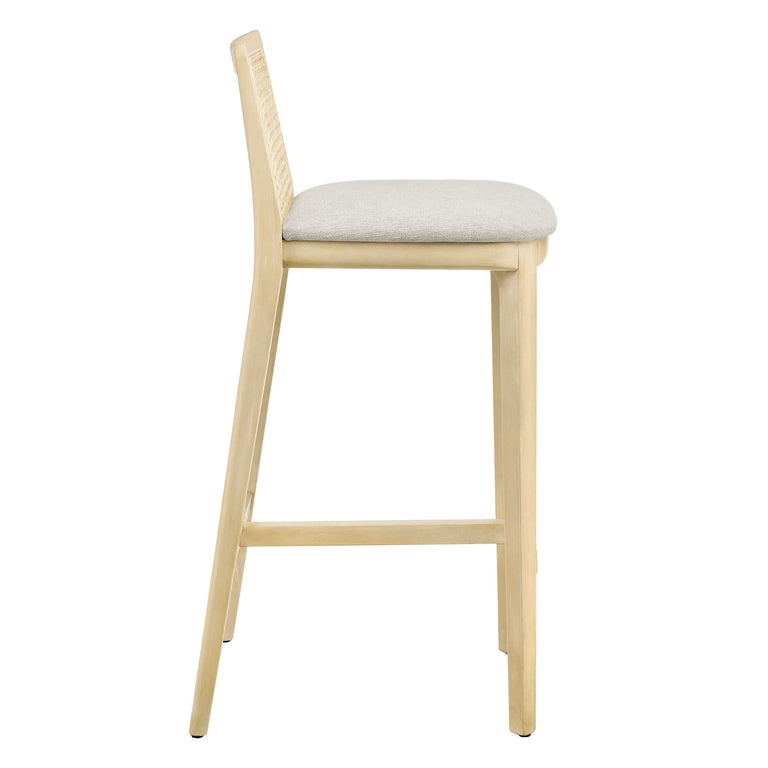 MONARCH | BAR AND COUNTER STOOLS | ANTIQUE WHITE NATURAL HEATHERED WEAVE IVORY