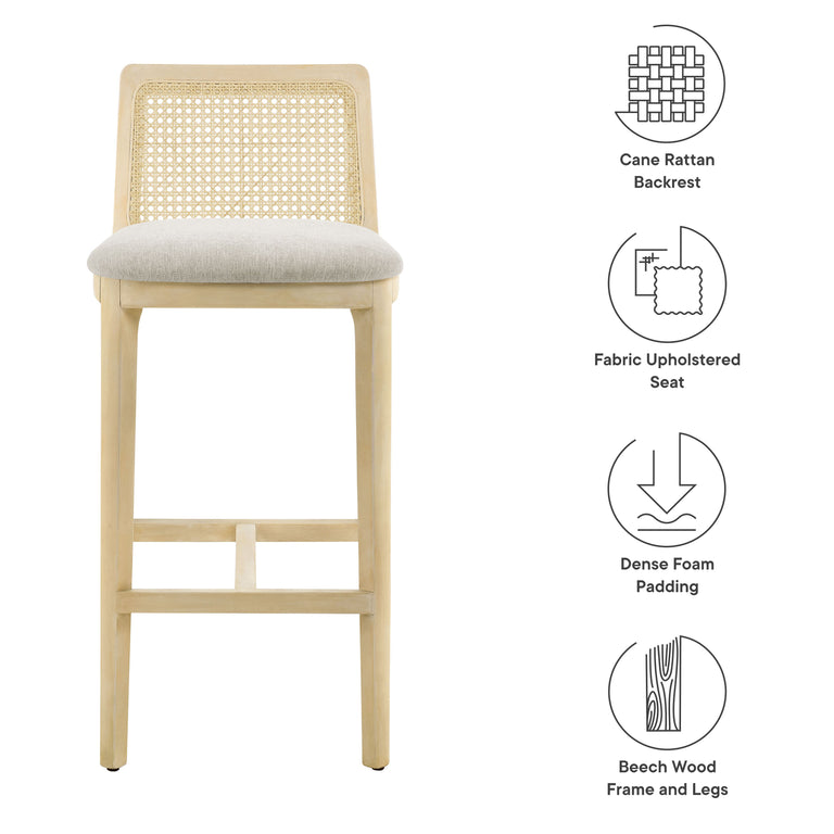 MONARCH | BAR AND COUNTER STOOLS | ANTIQUE WHITE NATURAL HEATHERED WEAVE IVORY