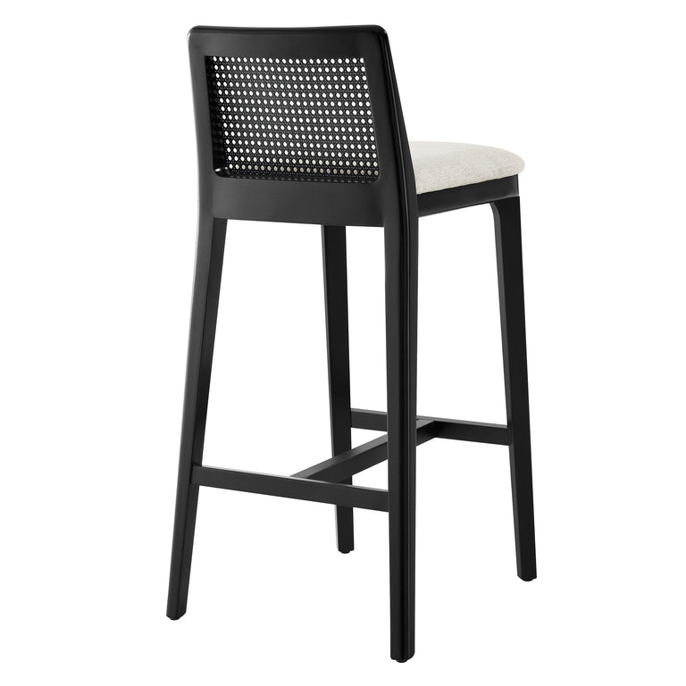 MONARCH | BAR AND COUNTER STOOLS | BLACK BLACK HEATHERED WEAVE IVORY