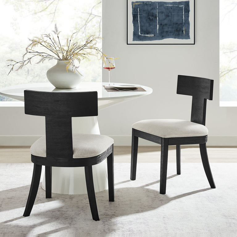 PEREGRINE | DINING CHAIRS | BLACK HEATHERED WEAVE IVORY