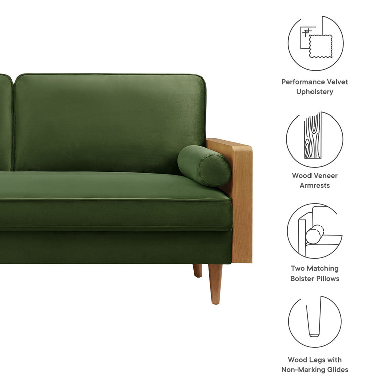 KELLAN | SOFAS AND ARMCHAIRS | WALNUT MOSS GREEN