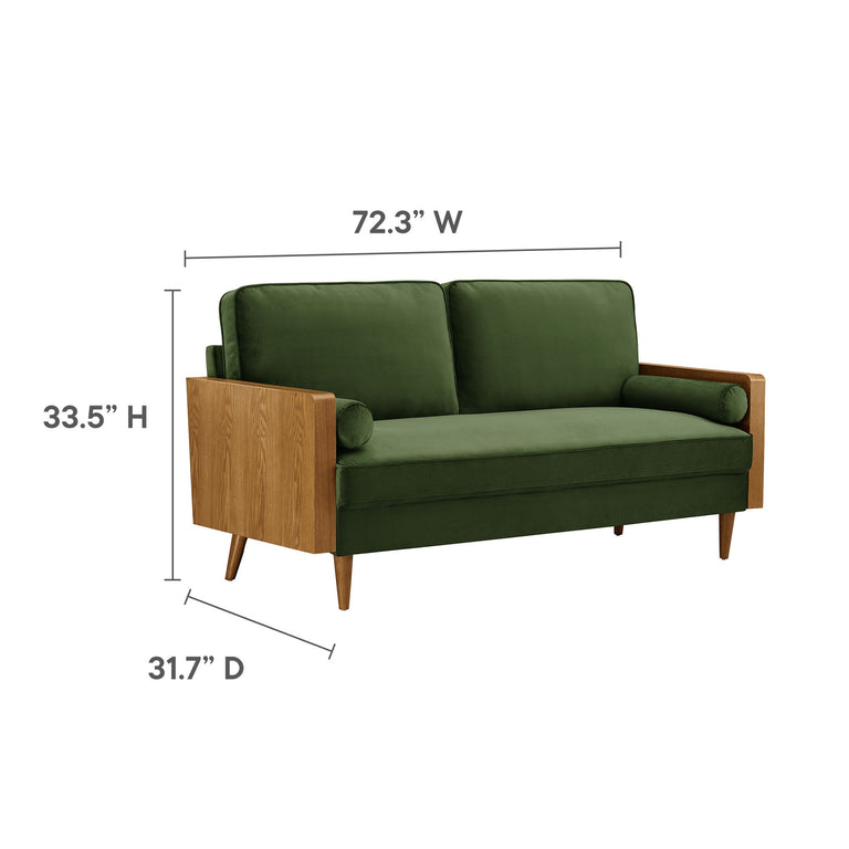 KELLAN | SOFAS AND ARMCHAIRS | WALNUT MOSS GREEN