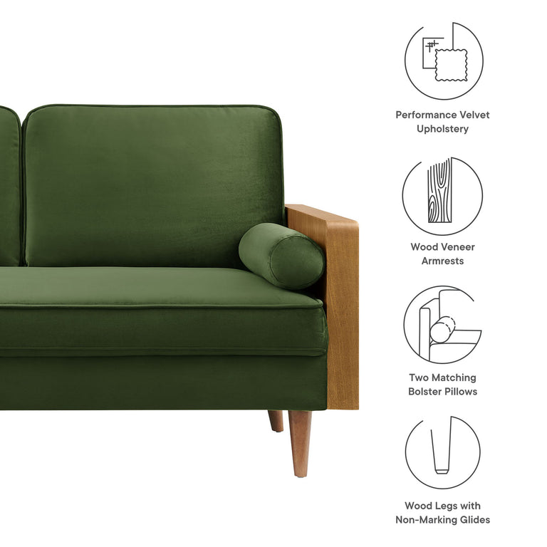 KELLAN | SOFAS AND ARMCHAIRS | WALNUT MOSS GREEN