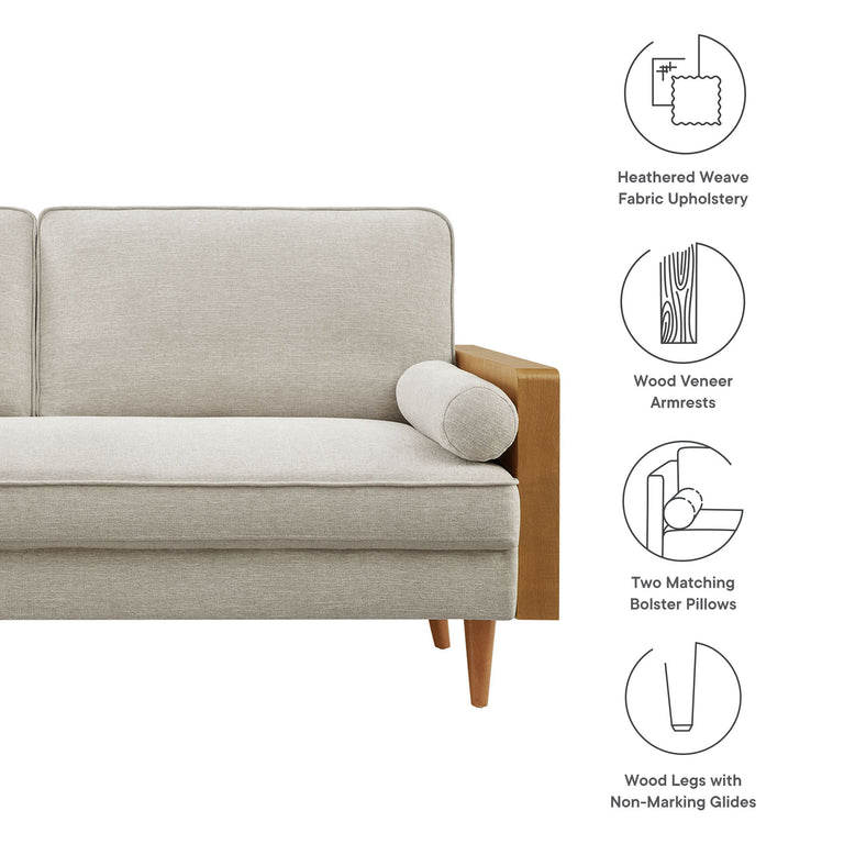 KELLAN | SOFAS AND ARMCHAIRS | WALNUT HEATHERED WEAVE IVORY