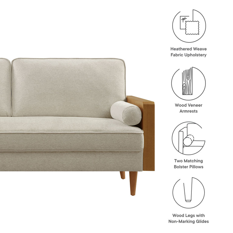 KELLAN | SOFAS AND ARMCHAIRS | WALNUT HEATHERED WEAVE LIGHT BEIGE