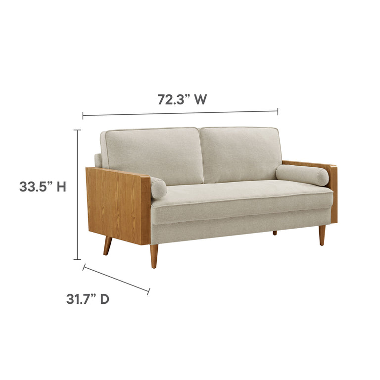 KELLAN | SOFAS AND ARMCHAIRS | WALNUT HEATHERED WEAVE LIGHT BEIGE