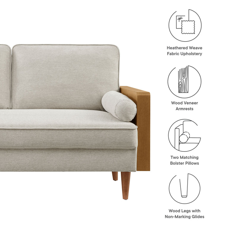 KELLAN | SOFAS AND ARMCHAIRS | WALNUT HEATHERED WEAVE IVORY