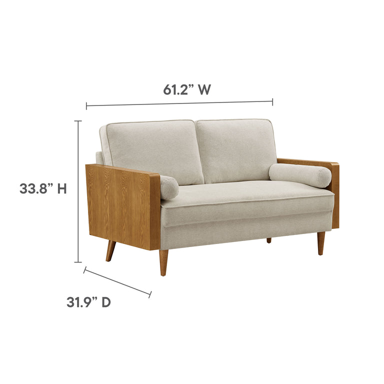 KELLAN | SOFAS AND ARMCHAIRS | WALNUT HEATHERED WEAVE LIGHT BEIGE