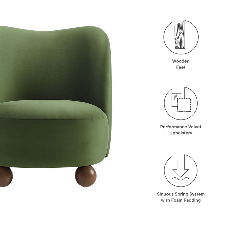 MONROE | SOFAS AND ARMCHAIRS | MOSS GREEN WALNUT