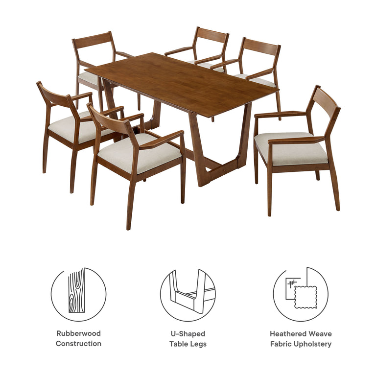 SOLARA | DINING SETS | WALNUT HEATHERED WEAVE BEIGE