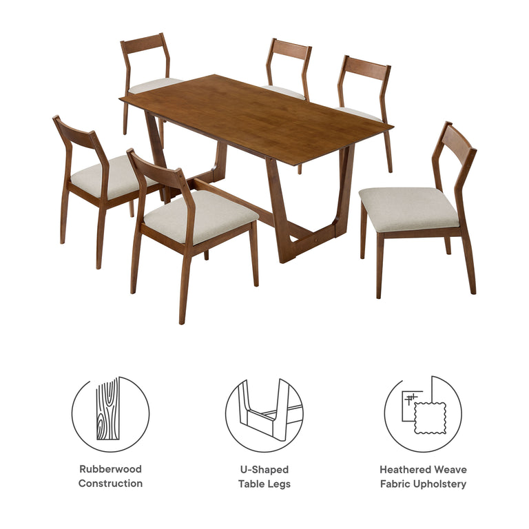 SOLARA | DINING SETS | WALNUT HEATHERED WEAVE BEIGE