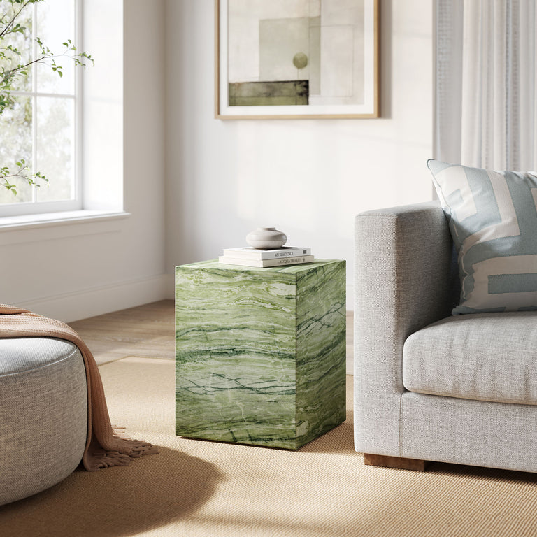 JORDANA | OUTDOOR SIDE TABLE | GREEN MARBLE