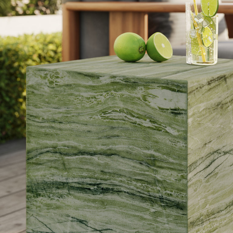 JORDANA | OUTDOOR SIDE TABLE | GREEN MARBLE