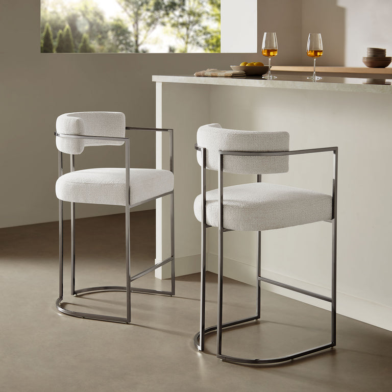 HURON | BAR AND COUNTER STOOLS | SILVER CREAM