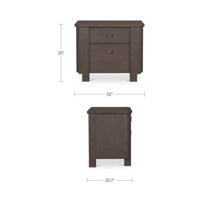LOREN LARGE NIGHTSTAND DARK BROWN